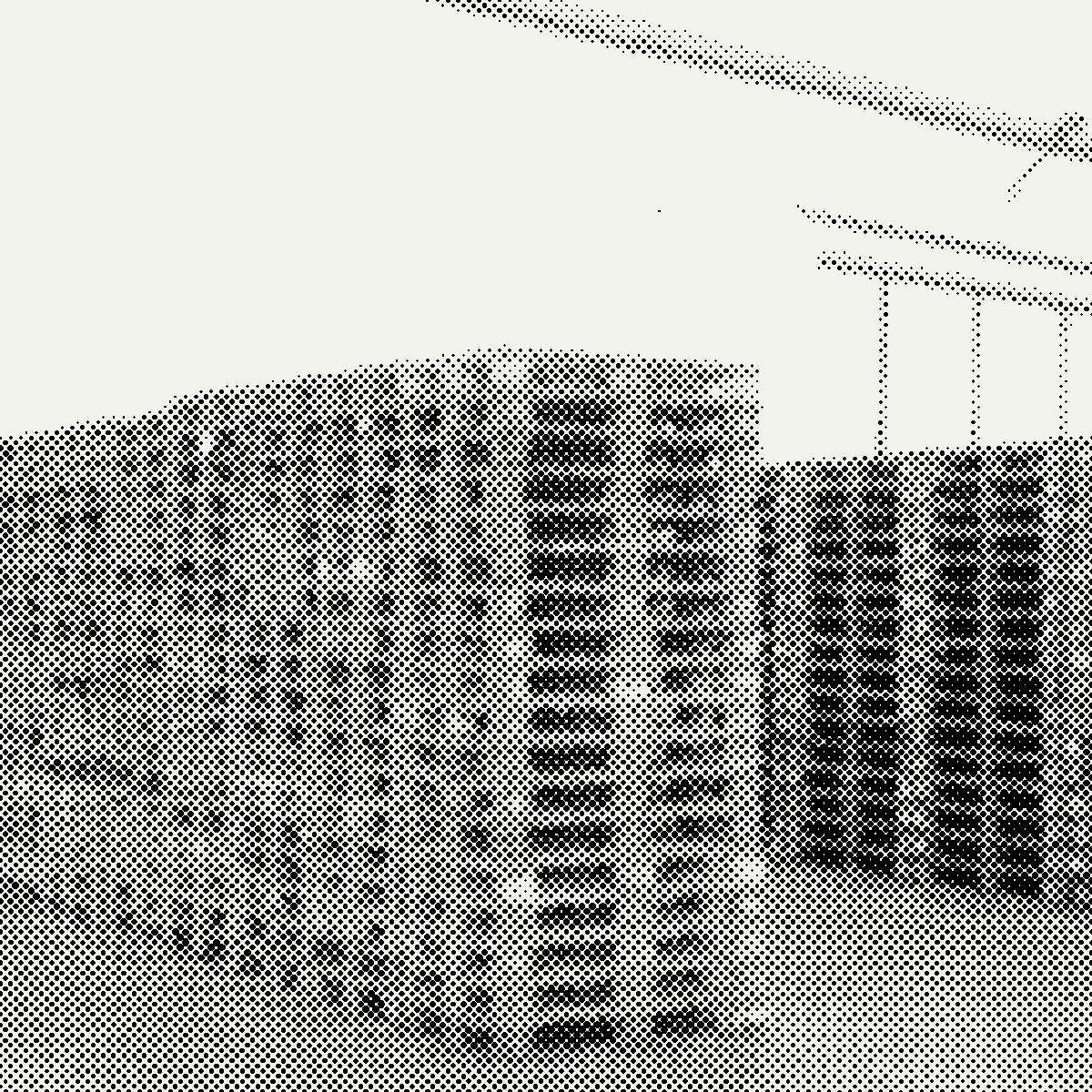 積み上げられた出荷用のパレット（網点の版画に加工）