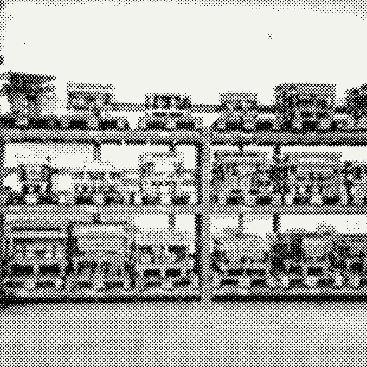 棚に並んだ金型（網点の版画に加工）